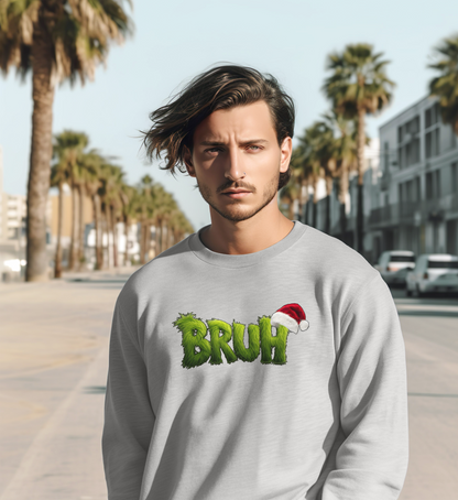 “Bruh” green furry christmas sweatshirts and hoodies