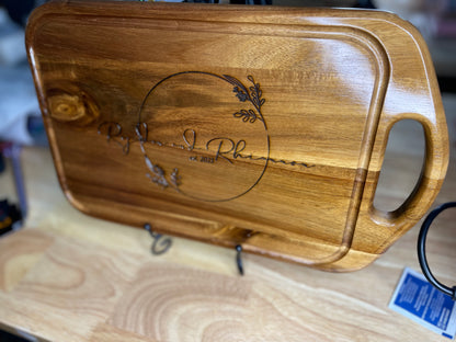 Chop to it, Mr. and Mrs, Est. 2025-Newly weds custom Engraved cutting board