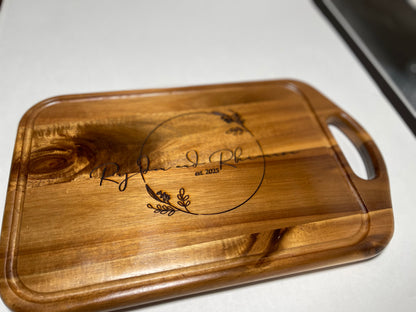Chop to it, Mr. and Mrs, Est. 2025-Newly weds custom Engraved cutting board