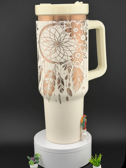 Dreamcatcher laser engrave 40 oz tumbler