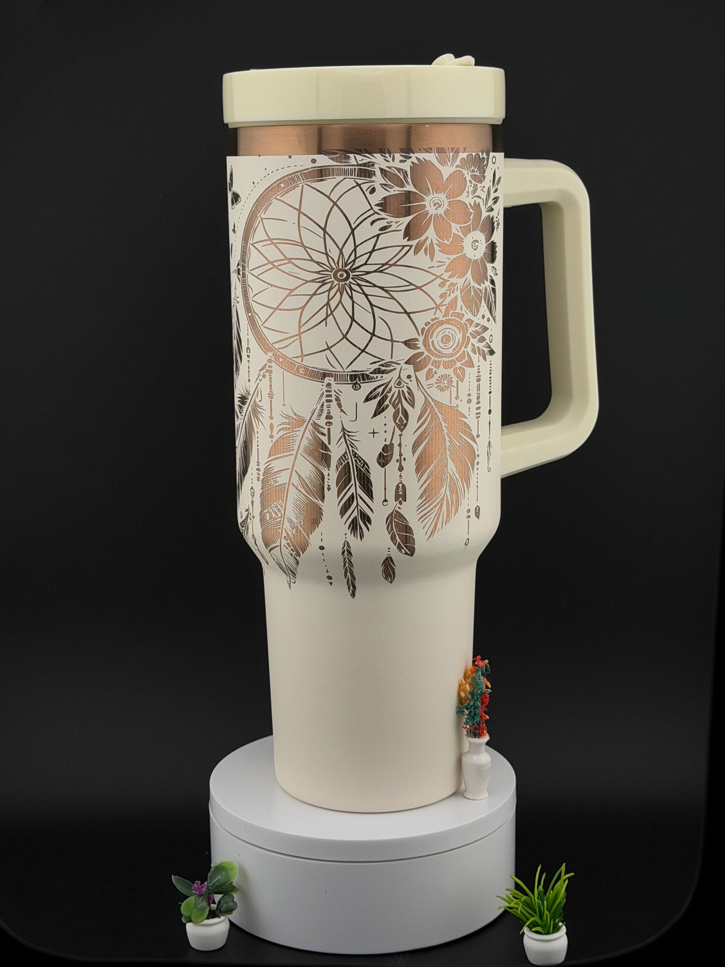 Dreamcatcher laser engrave 40 oz tumbler