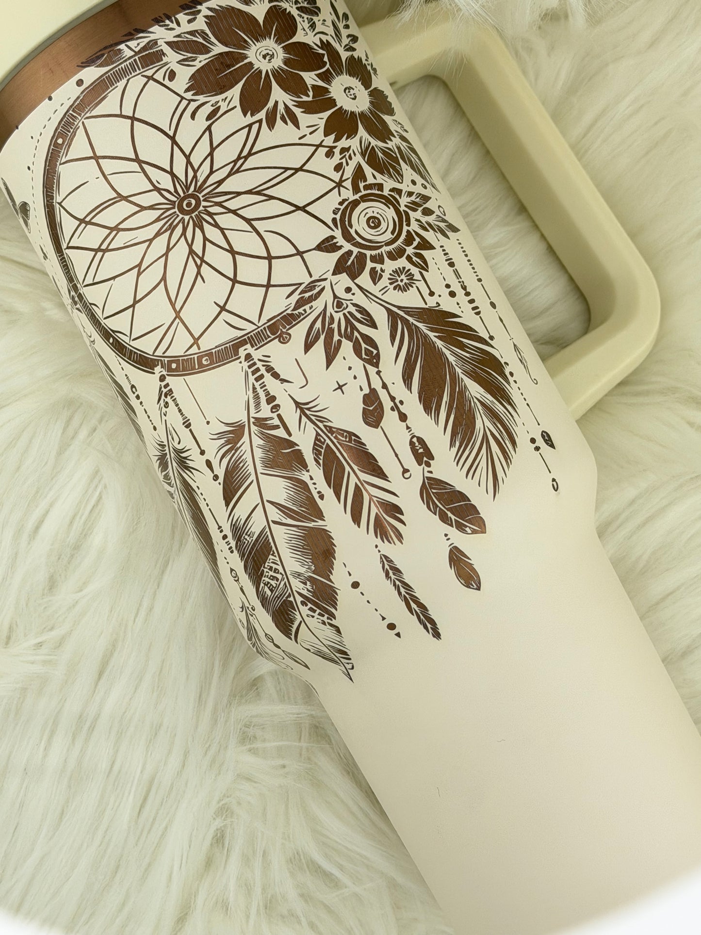 Dreamcatcher laser engrave 40 oz tumbler