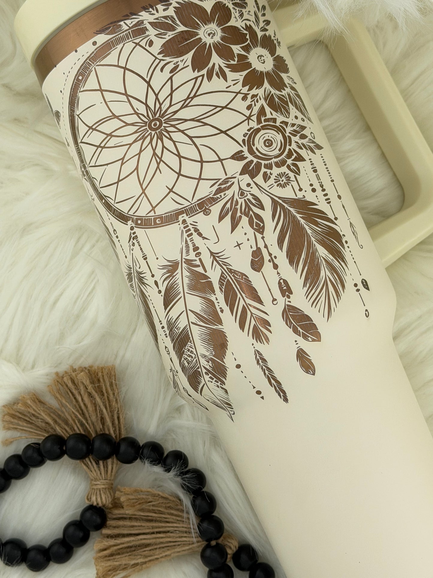 Dreamcatcher laser engrave 40 oz tumbler