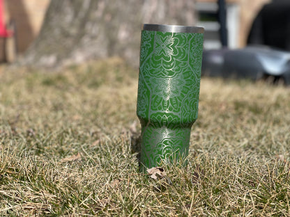 Laser Engraved mandala 40 oz tumbler