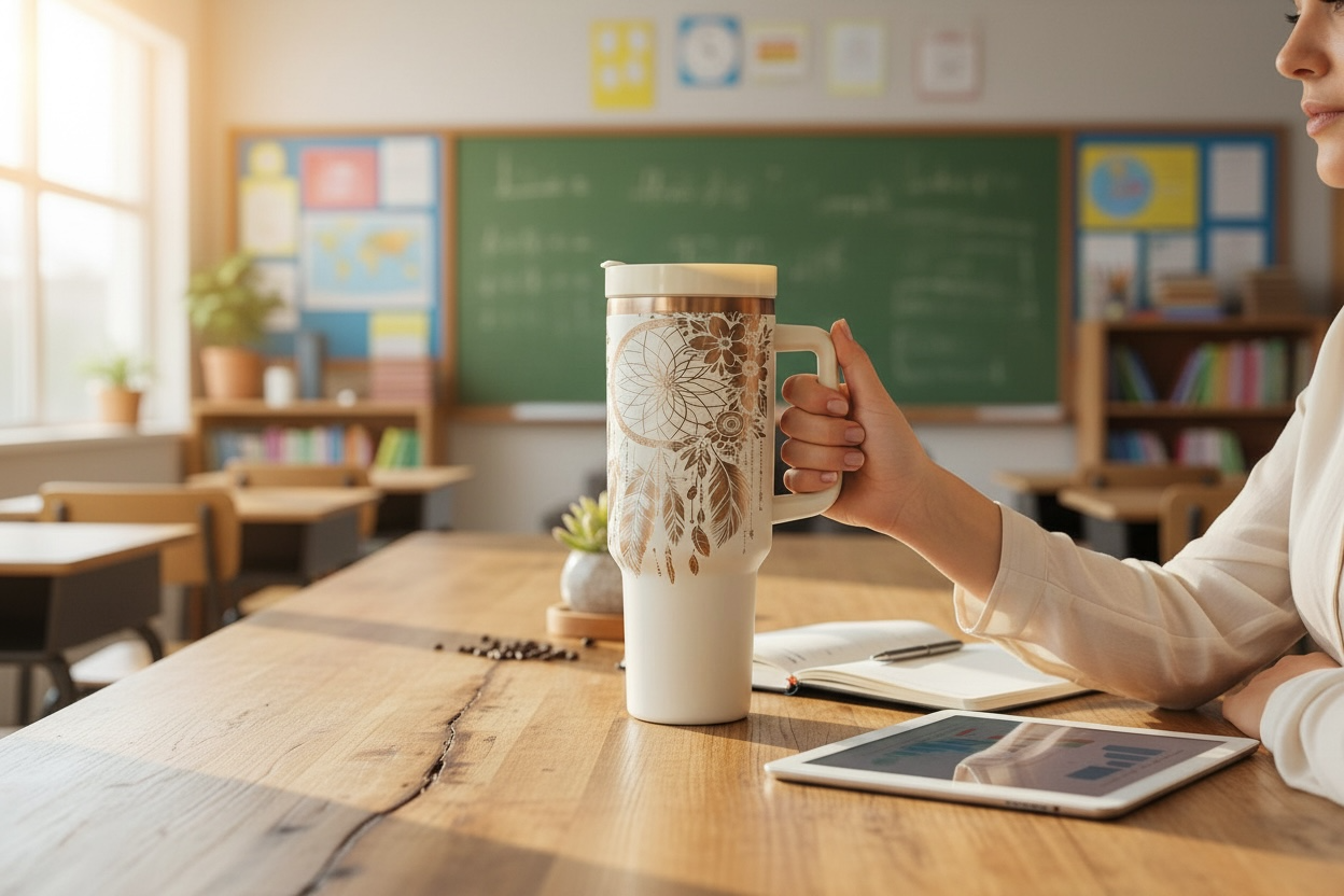 Dreamcatcher laser engrave 40 oz tumbler