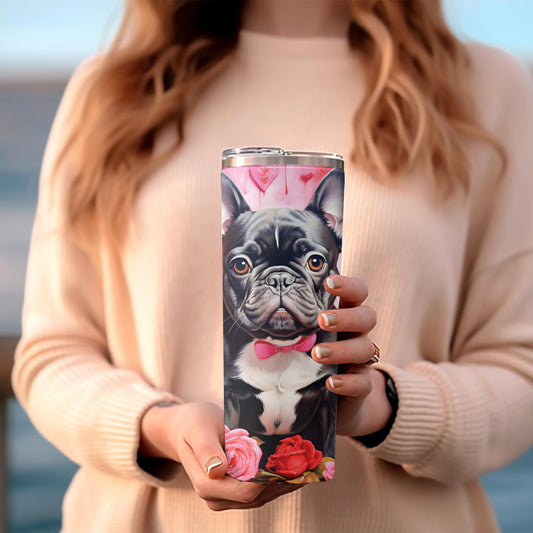 Valentines day 20 oz, 30oz or 40oz tumblers, Cute pet valentine design tumblers, cupid mugs, love bug, puppy lovers, cat mom, wife Vday gift