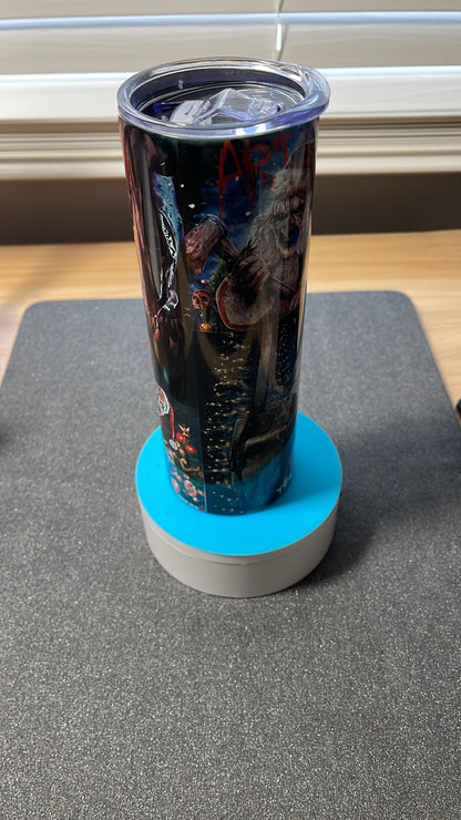 Scary Christmas tumbler. Killer Christmas Terrifier tumbler. Tis The scary season for giving, Xmas Gift