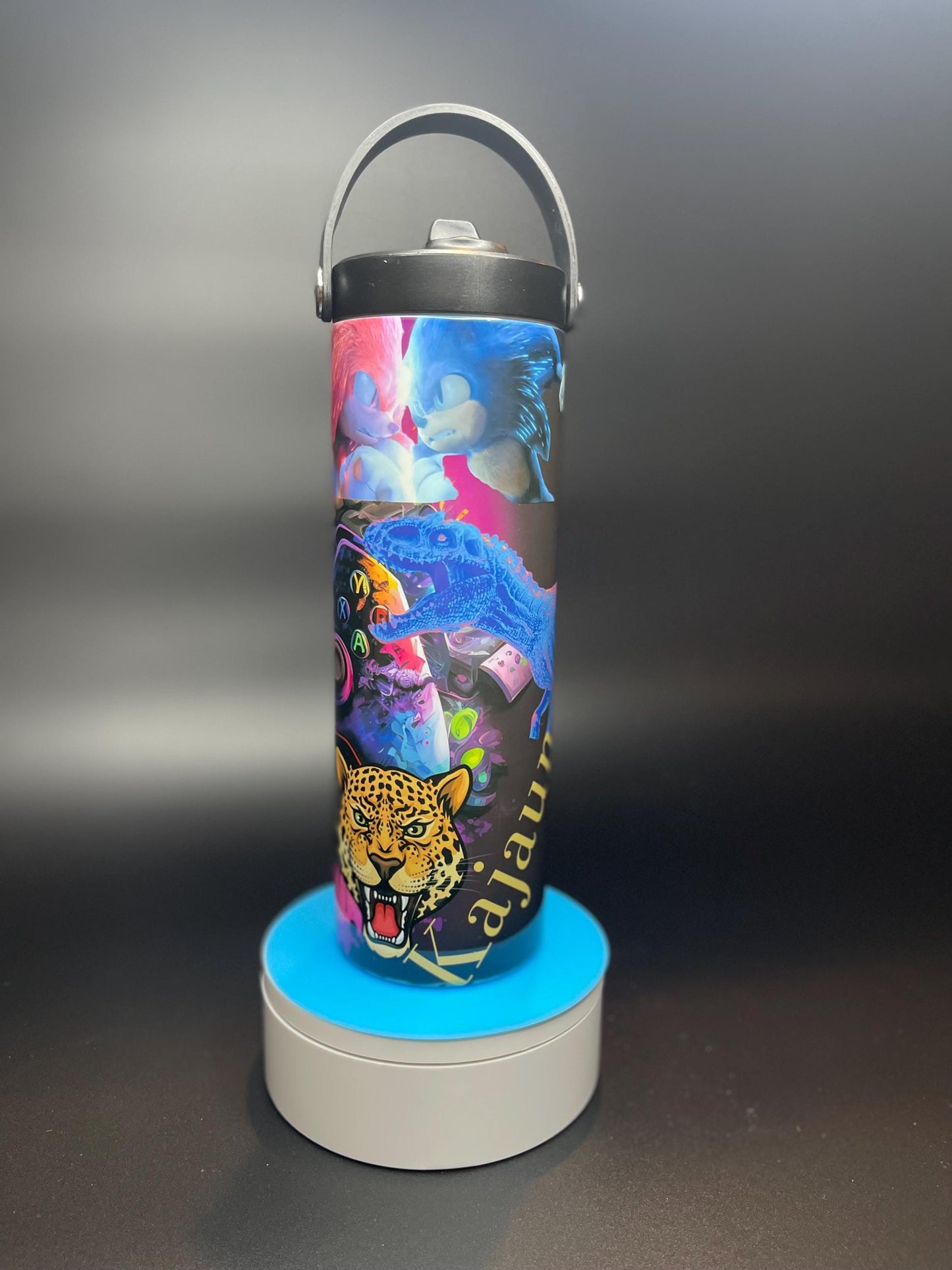 Other view of custom water bottle I did for my son