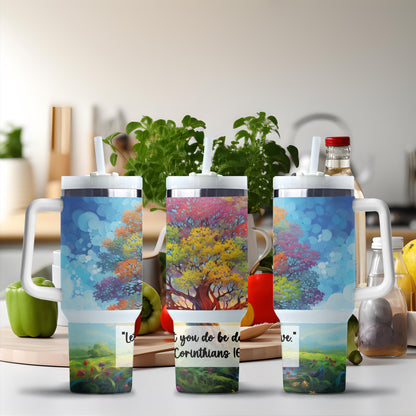 40 oz tumbler wrap scripture, personalized religious tumbler with handle, unique gift for loved ones, can be done on 30oz and 20 oz