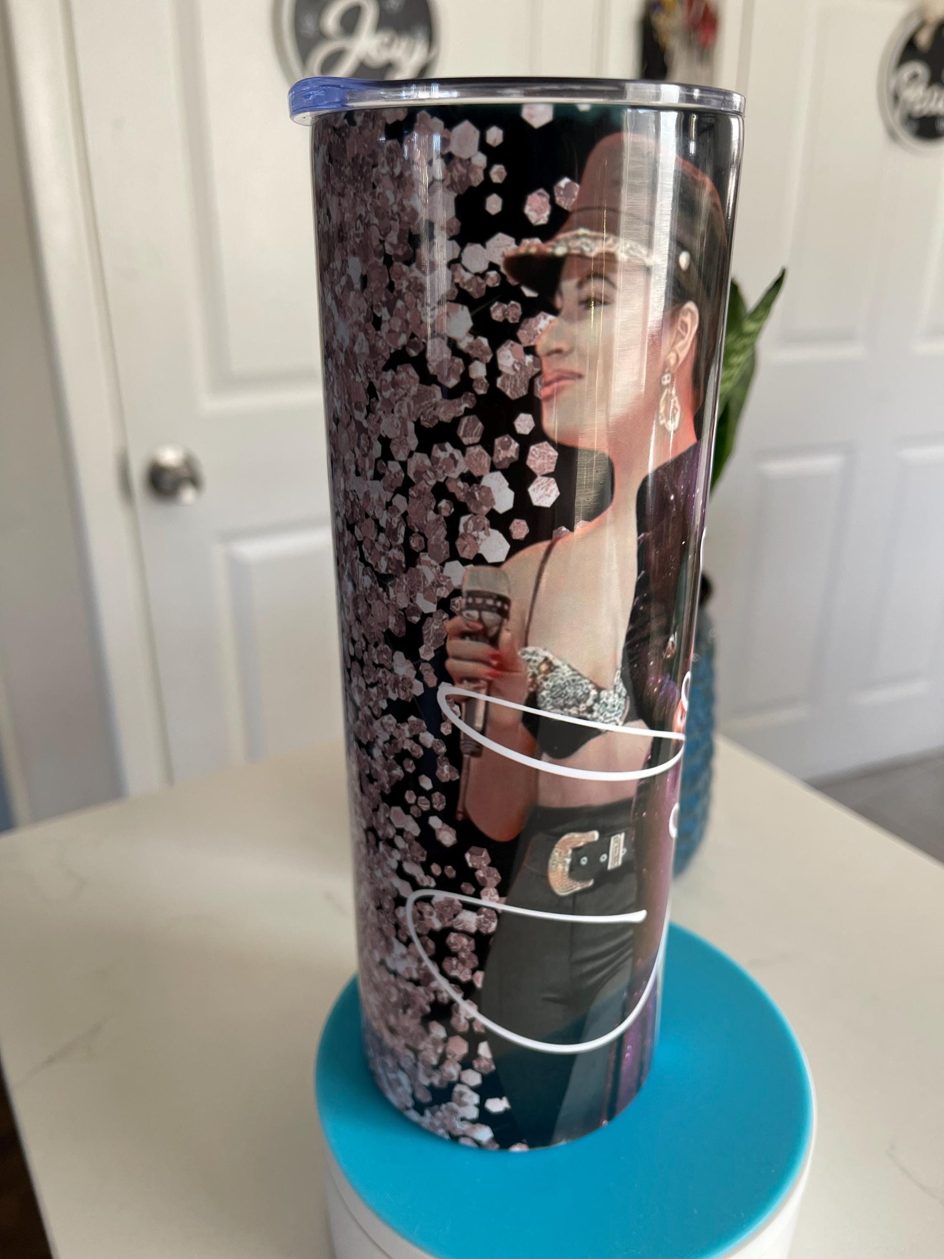 Selena 20 or 30 oz design tumbler, The radiant smile of Selena, Tumbler design, graphic design, a gem