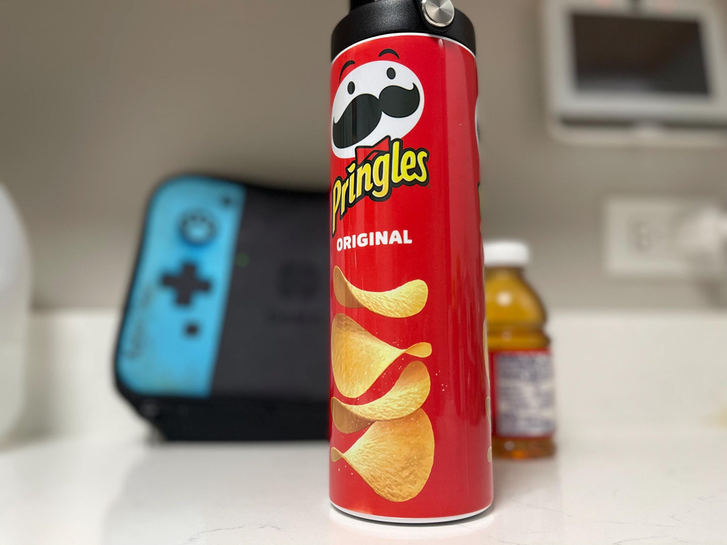 Personalizable Pringles kids water bottle, cool kids school water bottle, snack and hydrate
