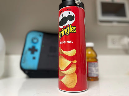 Personalizable Pringles kids water bottle, cool kids school water bottle, snack and hydrate