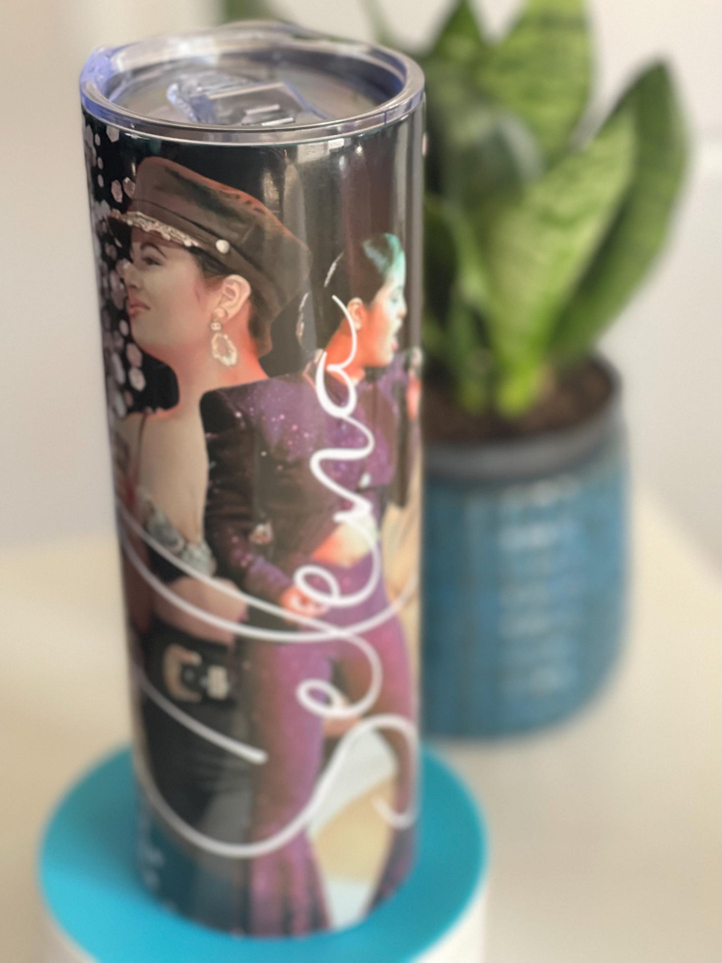 Selena 20 or 30 oz design tumbler, The radiant smile of Selena, Tumbler design, graphic design, a gem