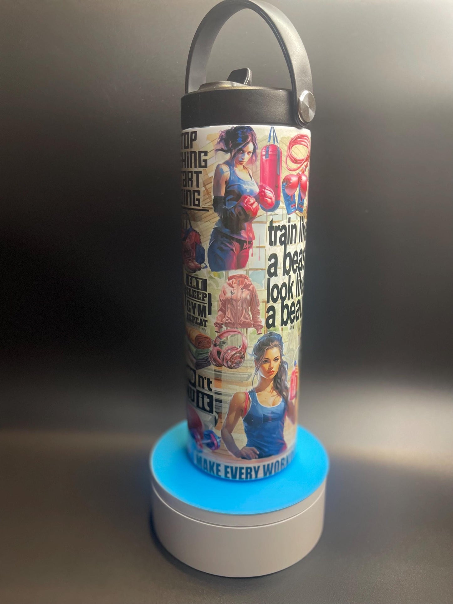 Motivational Gym insulated bottled, Protein Shake bottle, water bottle, Exercise quencher