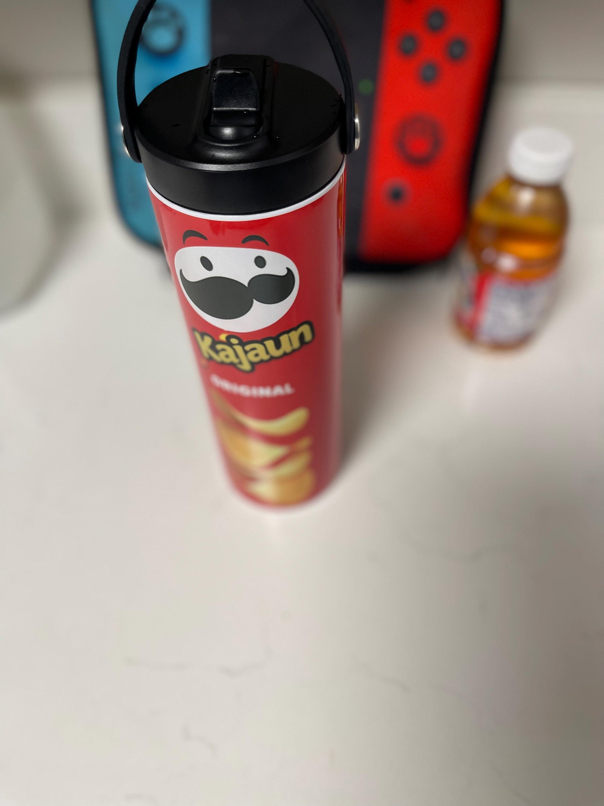 Personalizable Pringles kids water bottle, cool kids school water bottle, snack and hydrate