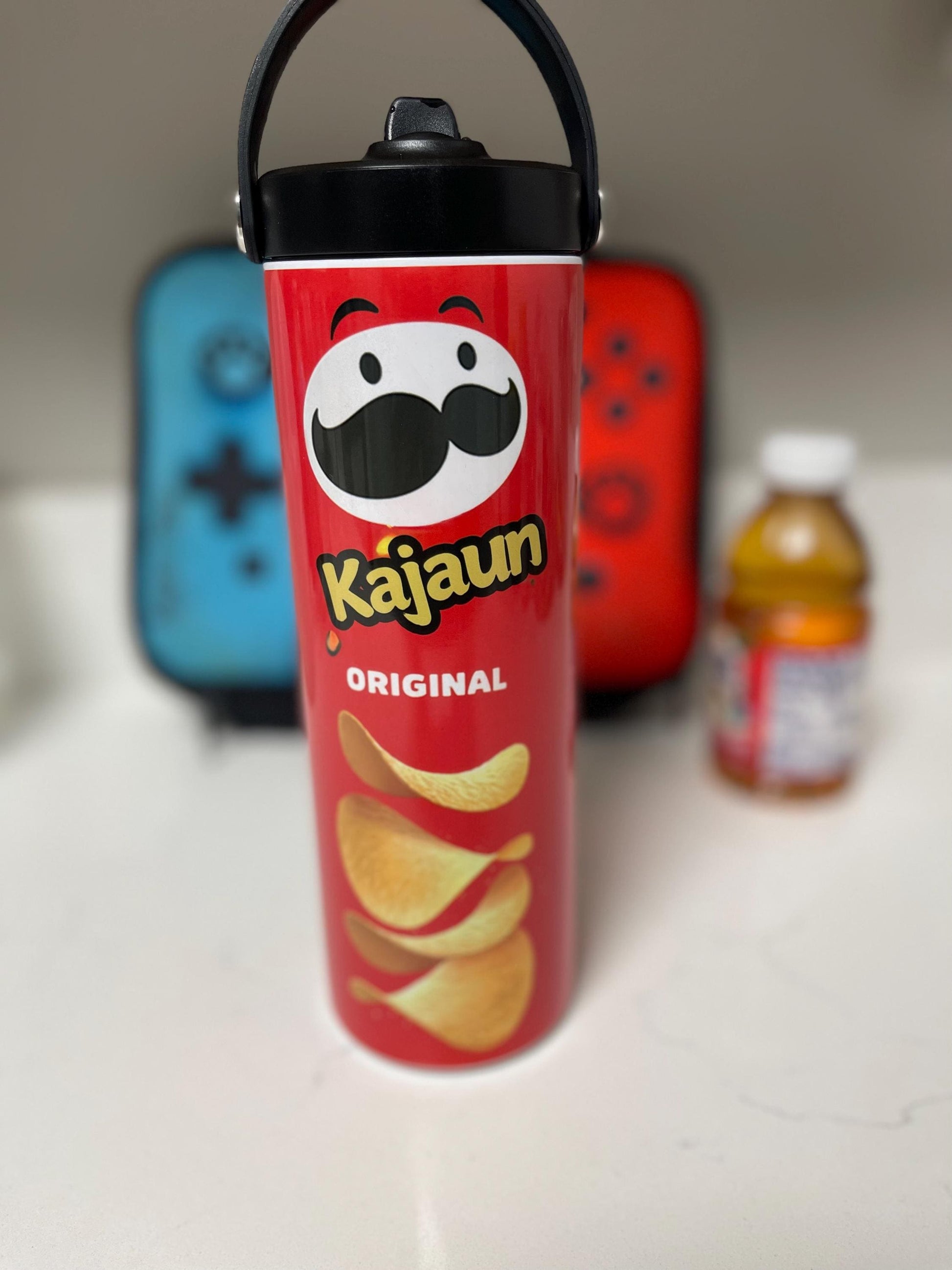 Personalizable Pringles kids water bottle, cool kids school water bottle, snack and hydrate