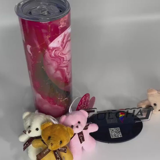 Valentine special, month of love Vday tumblers, valentine gift idea for love ones, surprise 20 0z or 30 oz marble heart insulated tumblers.