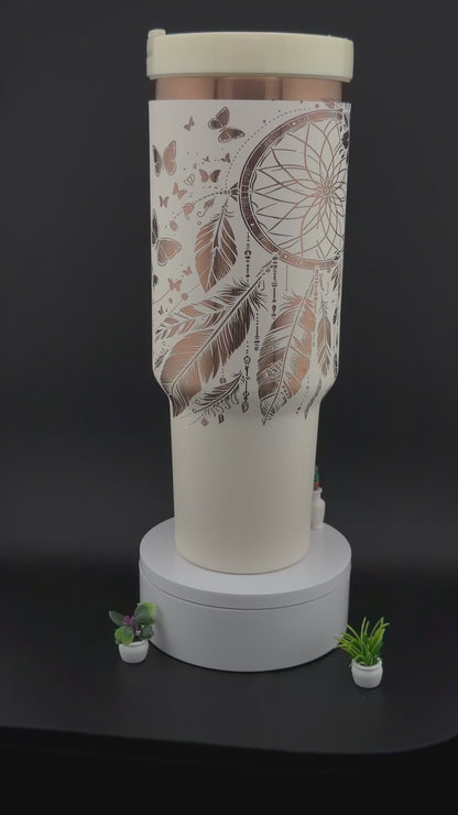 Dreamcatcher laser engrave 40 oz tumbler